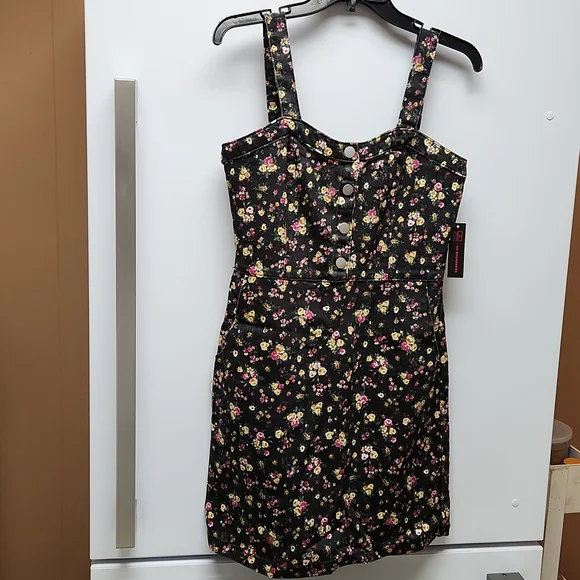 No Boundaries | Dresses | Nwt No Boundaries Black Floral Dress Size M 7 9 |  Poshmark
